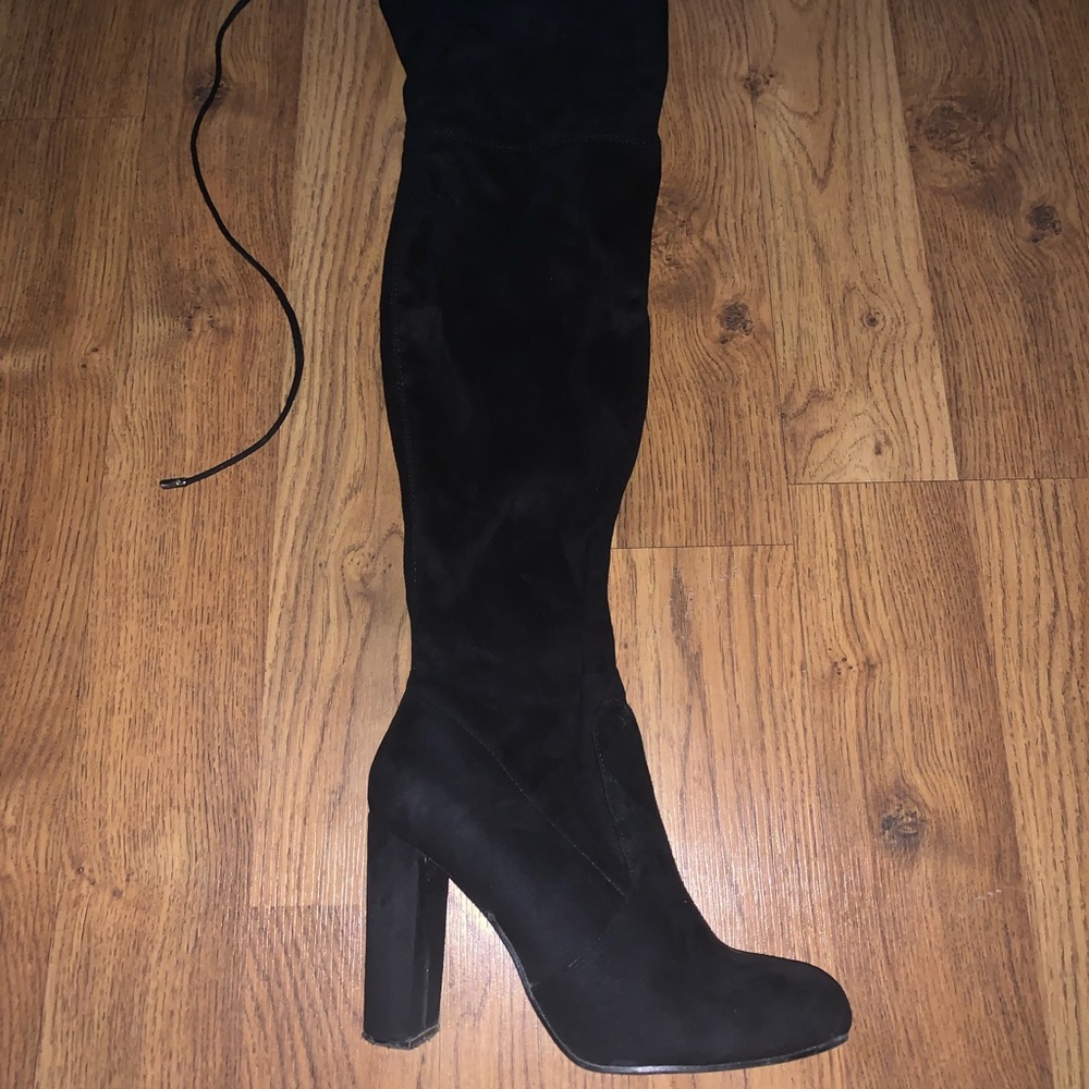 Black suede Thigh High Boots/Over the knee boots
